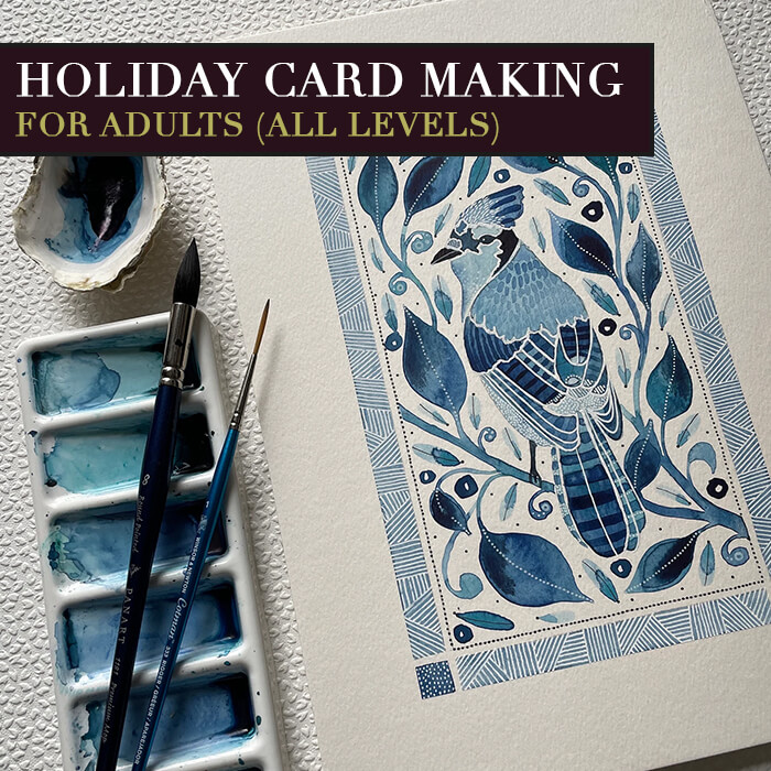 Holiday Card Workshop: Calligraphy & Watercolor Techniques for Adults